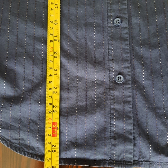 Armani Jeans Navy Striped Long Sleeve Shirt Size Large - Picture 6 of 8